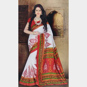 Kaajal’s Dhupian printed silk Sharee